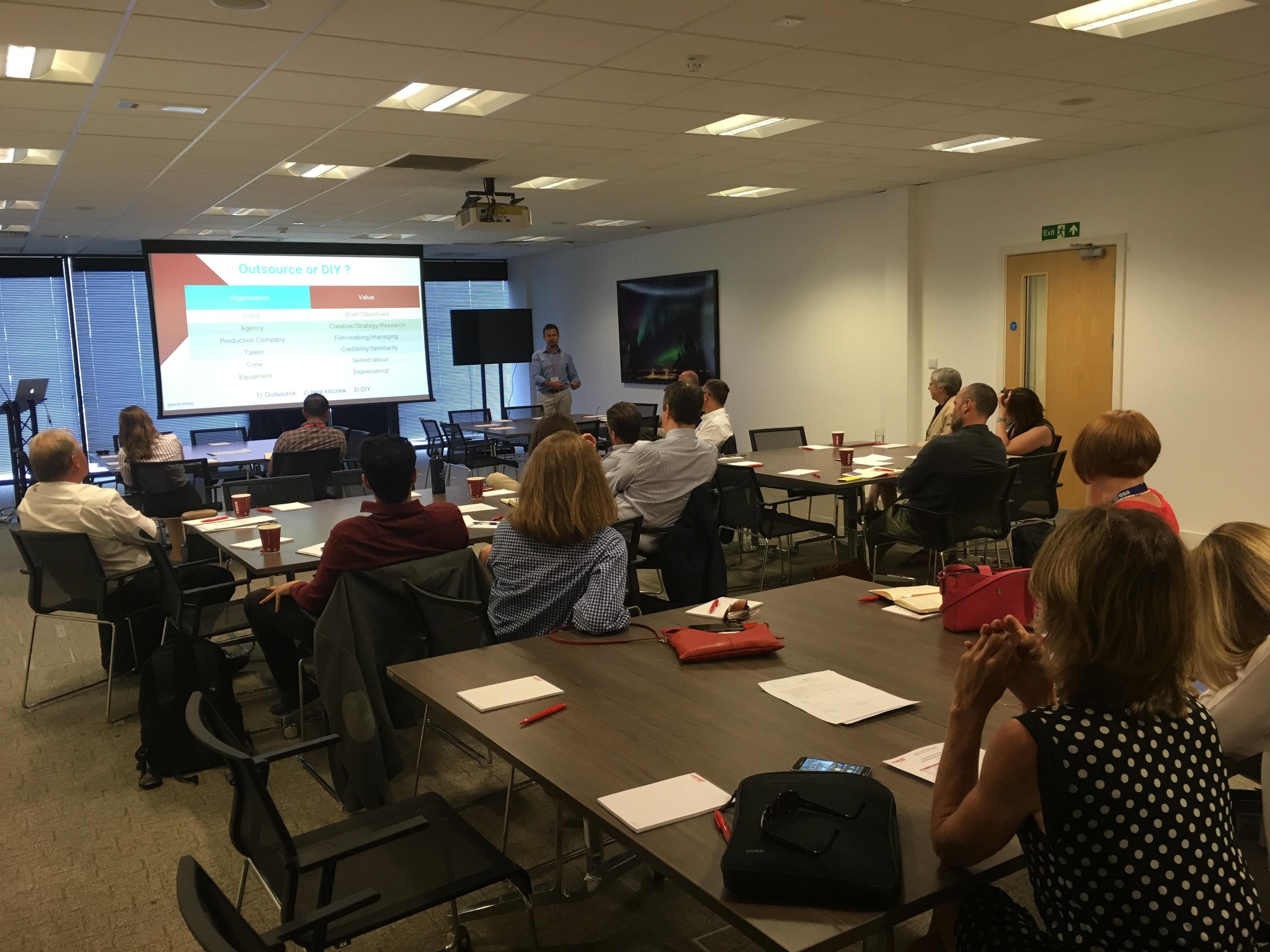 people attending a presentation workshop