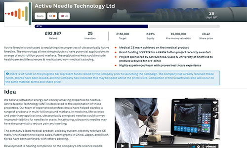 computer screen still showing a crowdfunding video