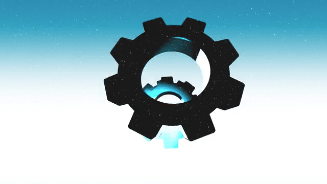 animated gif of cog wheels forming a christmas tree with a star